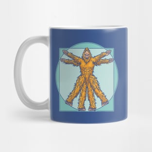 Vitruvian Bigfoot Funny Leonardo da Vinci Sasquatch Vintage Mug